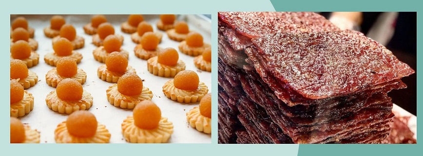 Pinaple tarts y Bak Kwa